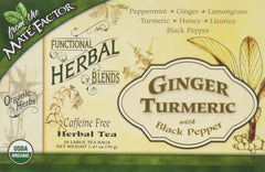 Mate Factor Ginger Turmeric with Black Pepper 20 Bags – tea sachets