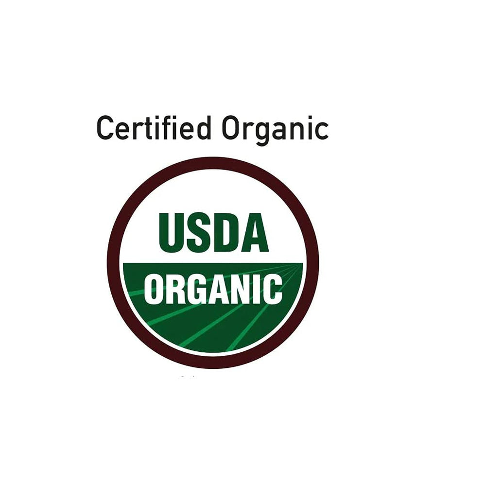 Close-up of Mate Factor Organic Ginkgo Recall Tea ingredients: ginkgo, turmeric, gotu kola