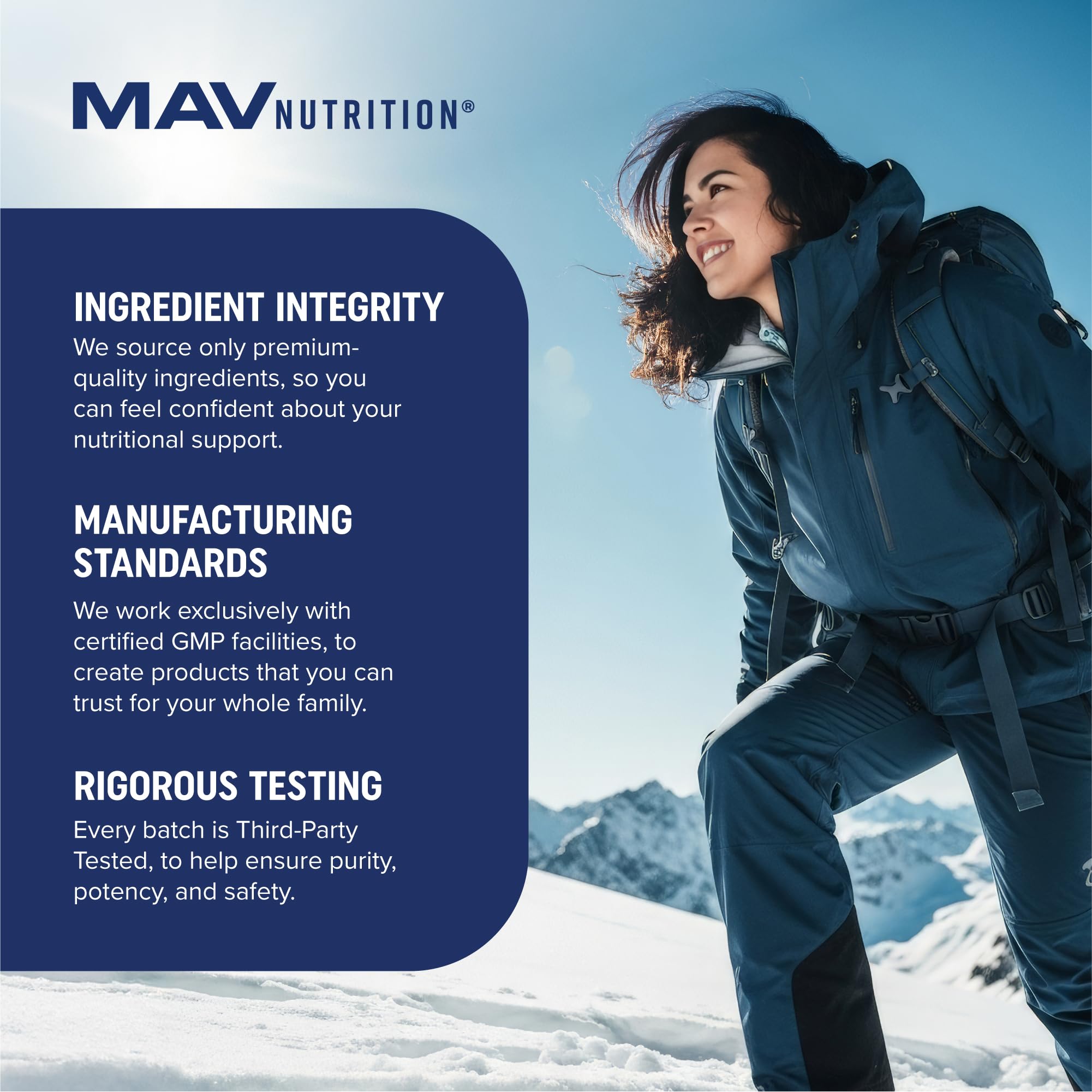 MAV Nutrition citrus softgel showcases burpless delivery for easy swallowing.