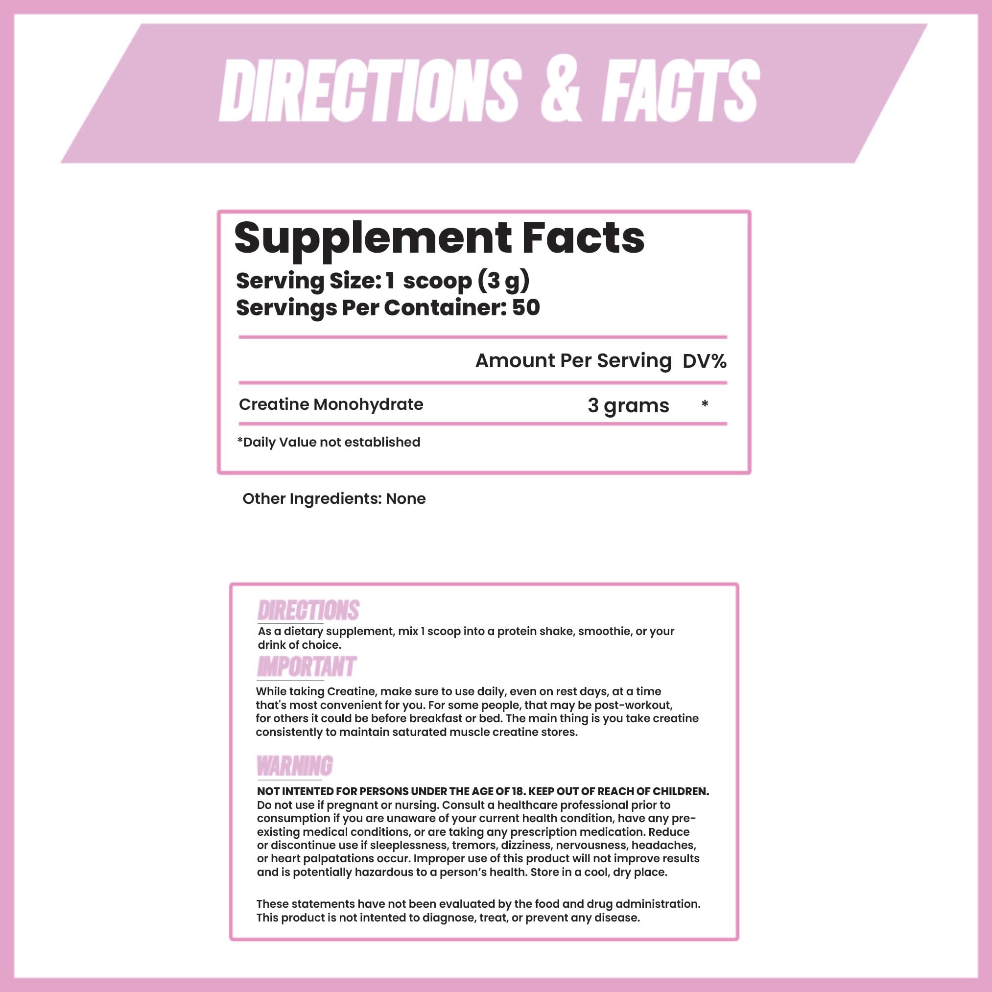 Creatine monohydrate powder for women - unflavored