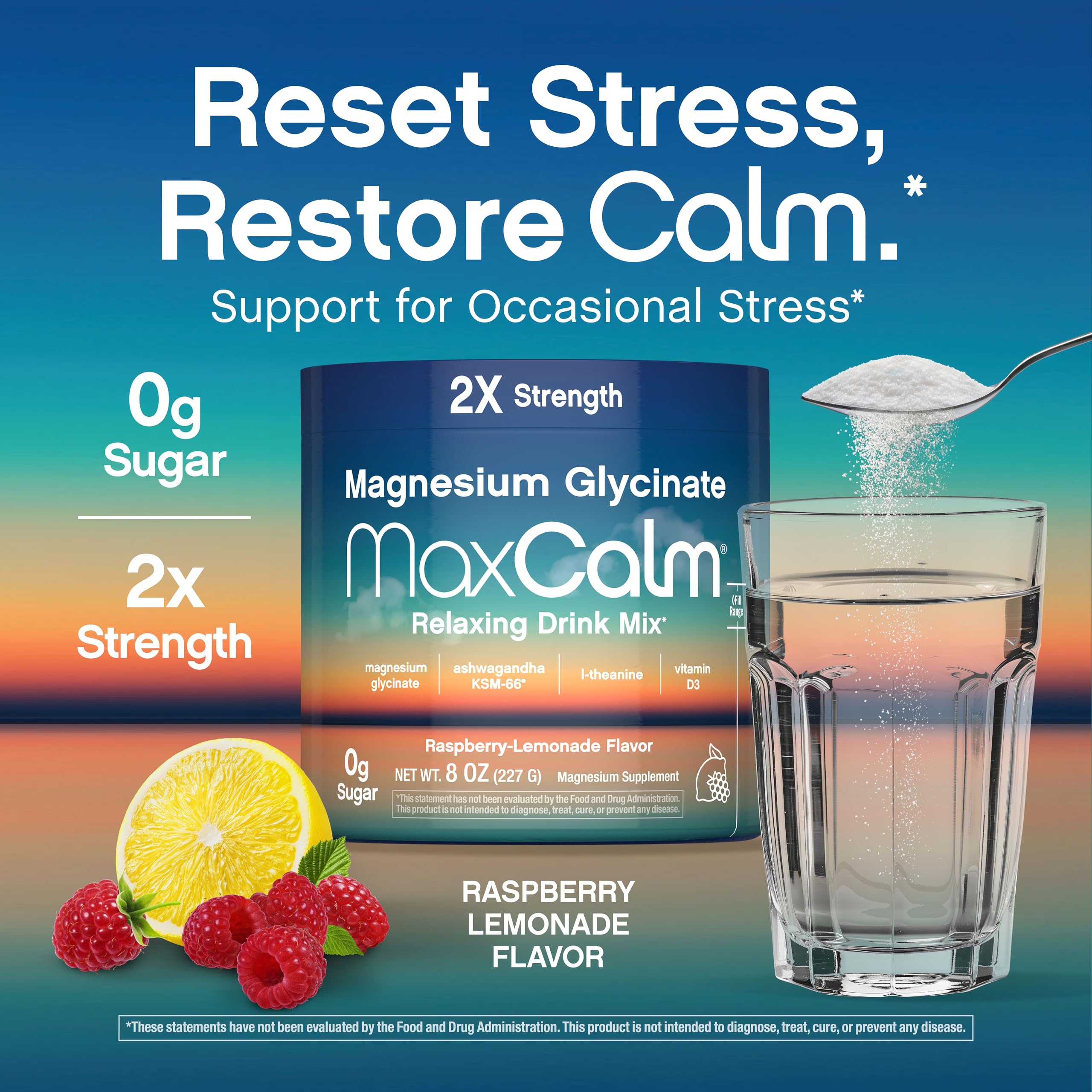 Close-up of Max Calm ingredients and nutritional highlights