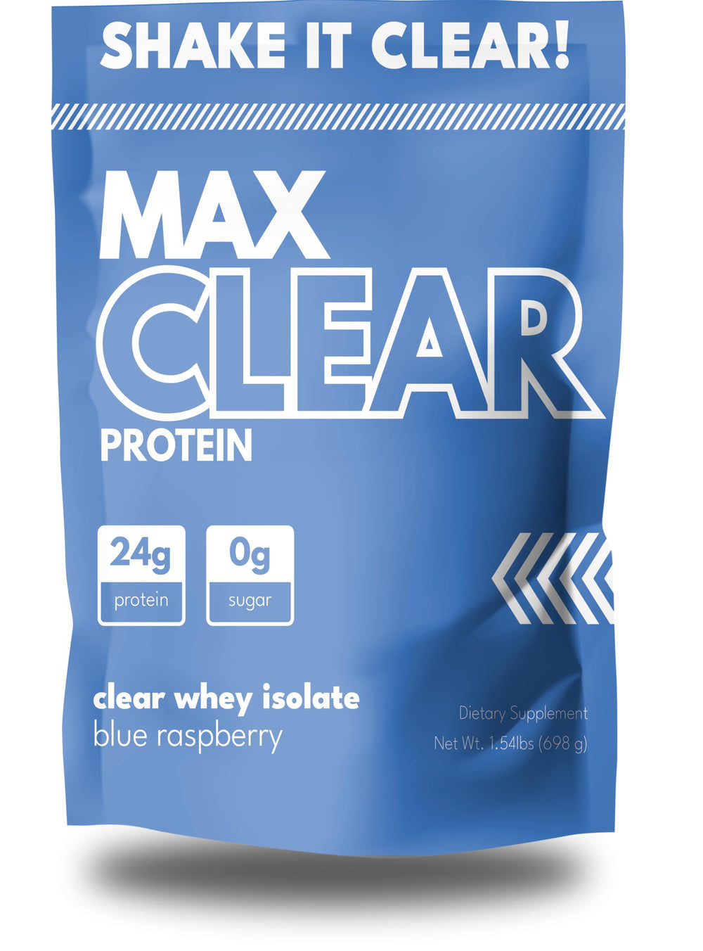 Max Clear Protein Blue Raspberry bottle – 24g Whey Isolate