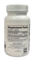 Close-up of the bottle label showing ingredients and servings.