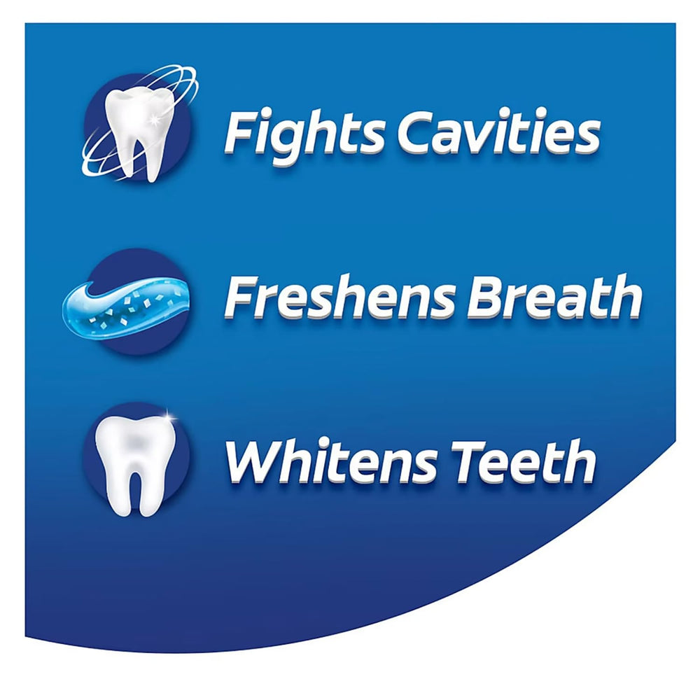 Close-up of Max toothpaste tubes showing 7.3 oz each in a 3-pack.