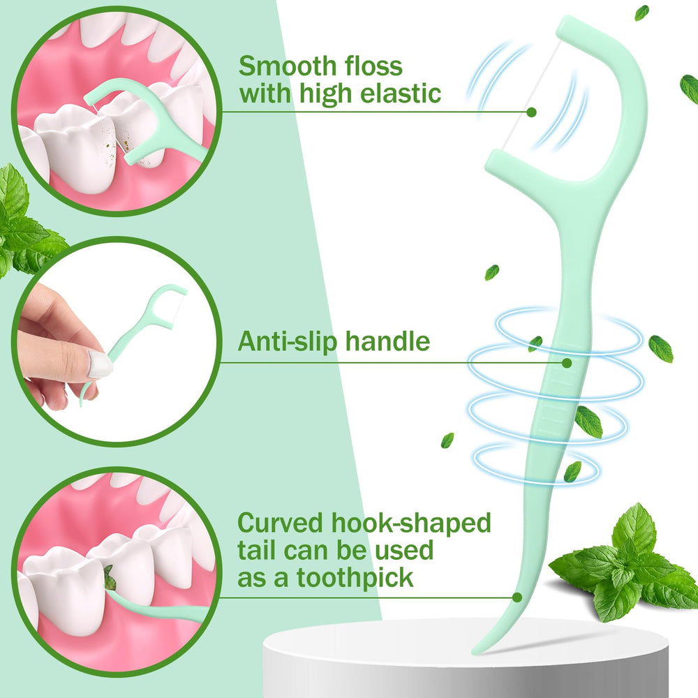 Close-up of ergonomic non-slip handle on floss pick