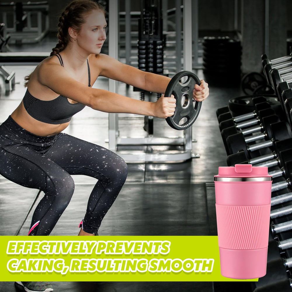 Maxdot shaker cups pink lifestyle image suggests versatile use during workouts.