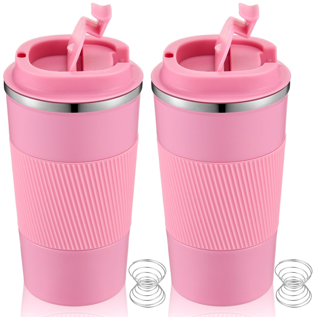 Maxdot shaker cups pink pack front shows two insulated bottles for gym hydration.