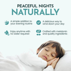 Bottle and label of Maxi Health 1mg Melatonin Gummies cherry-orange