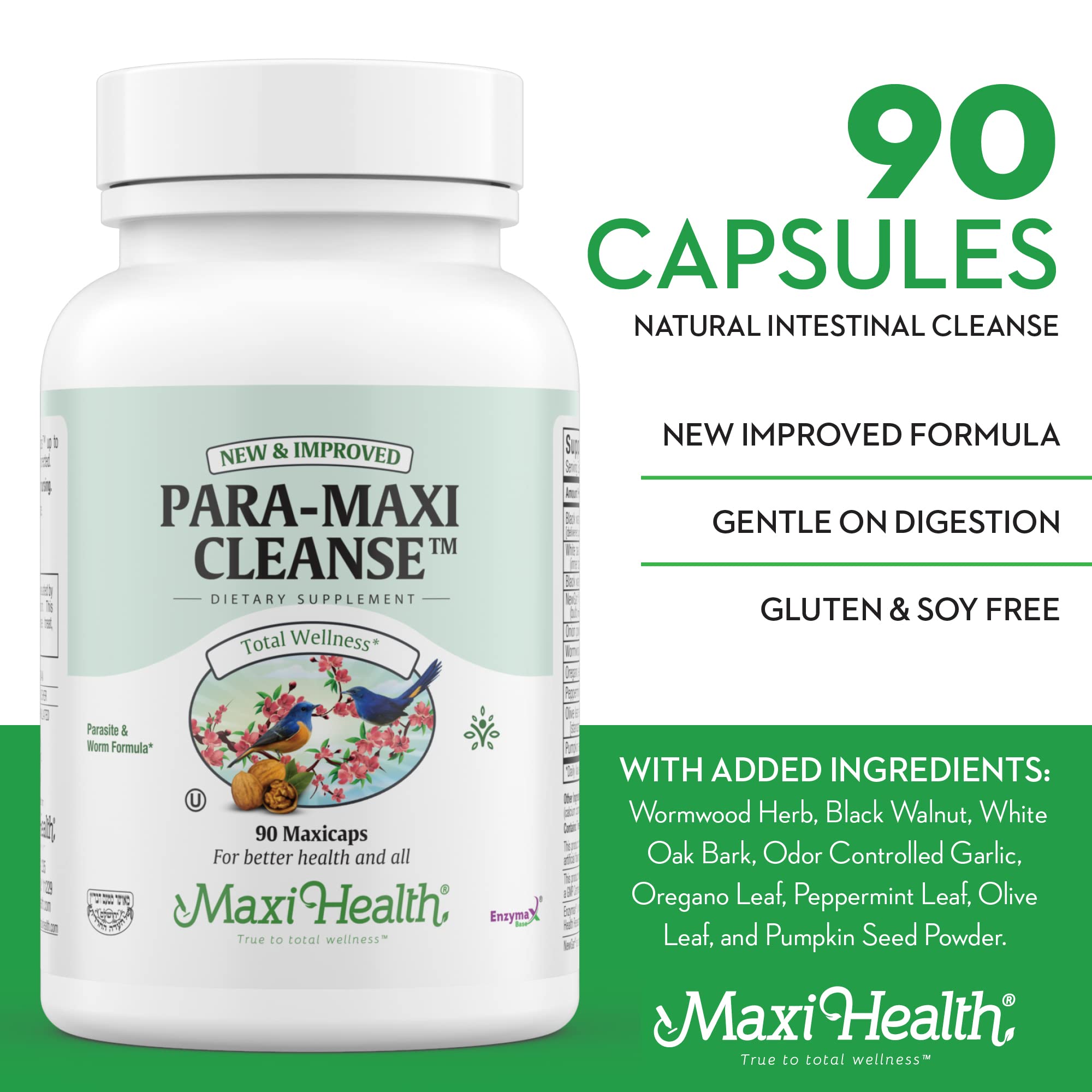 Ingredient collage featuring Wormwood, Black Walnut, and Garlic