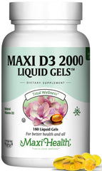 Maxi Health Kosher Vitamin D3 2000IU liquid gel bottle label