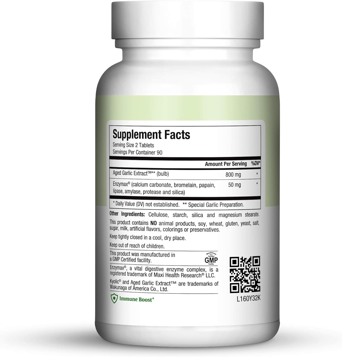 Kyolic aged garlic extract tablets for immune support