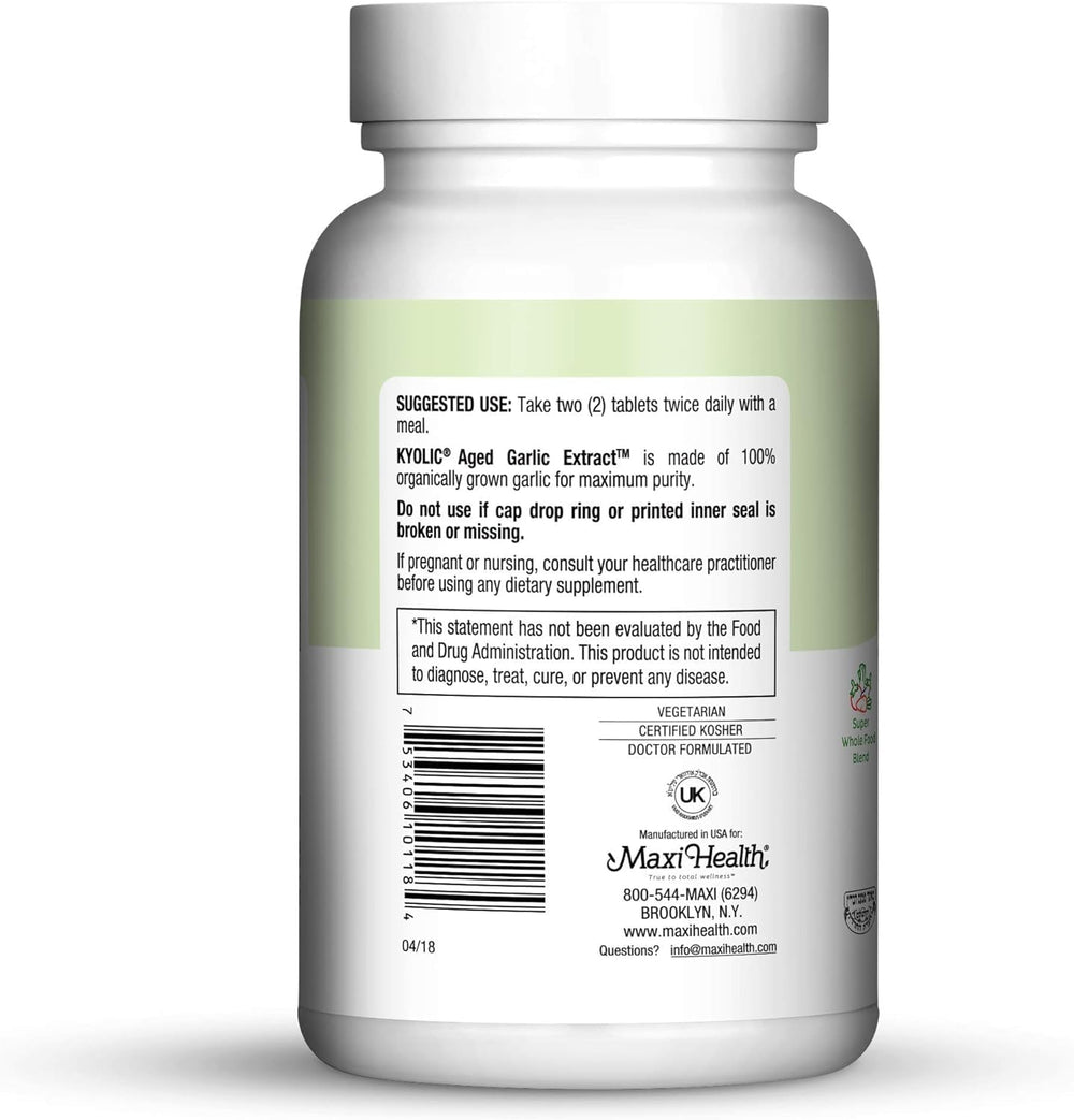 Pure kosher organic garlic supplement packaging