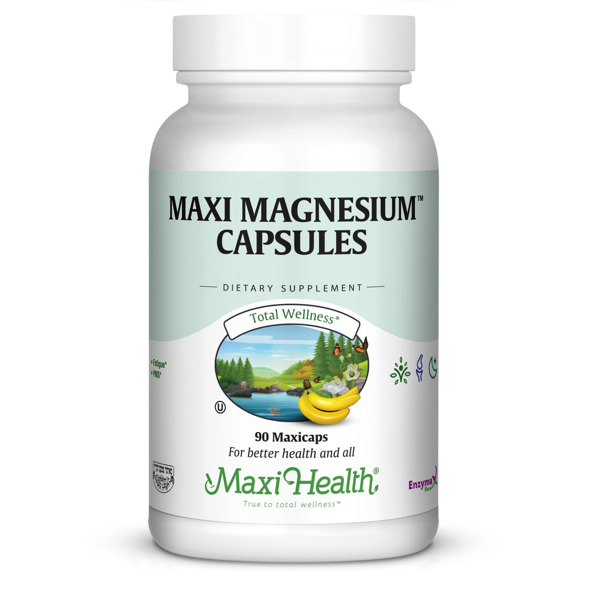 Front view of Maxi Health Magnesium Capsules bottle
