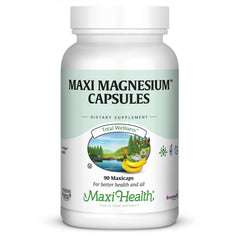 Front view of Maxi Health Magnesium Capsules bottle