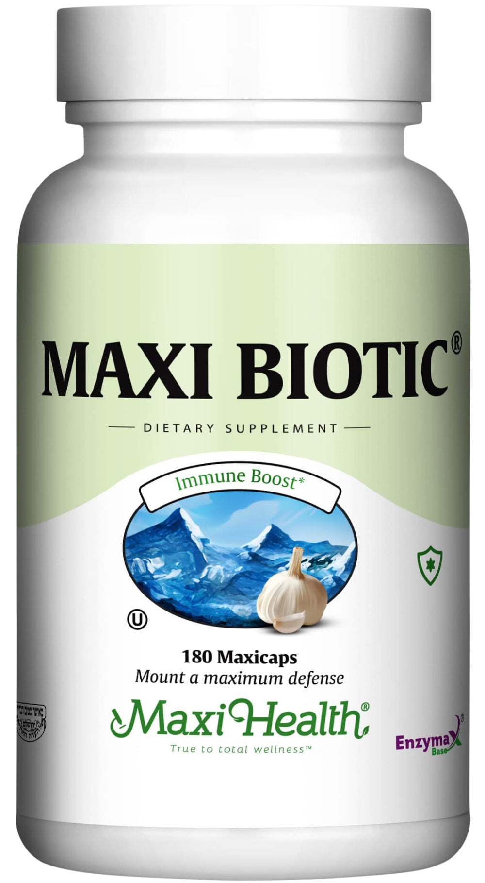 Maxi Biotic Aged Garlic Extract capsules bottle