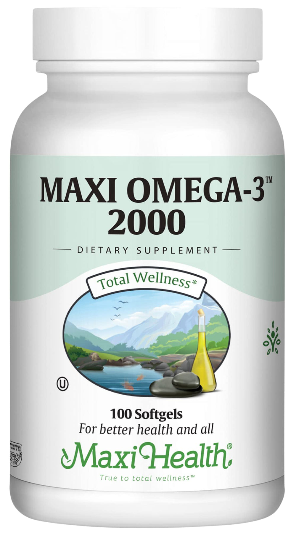 Maxi Health Omega-3 2000mg fish oil bottle