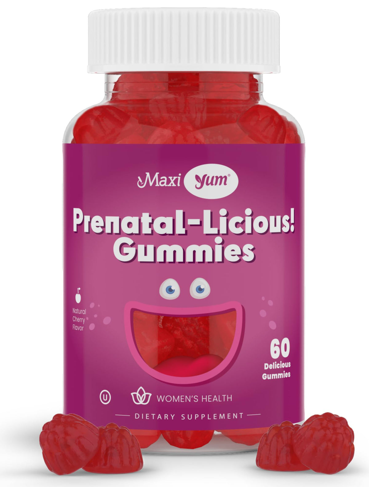 Maxi Health Organic Prenatal Gummies cherry flavor - 60 count