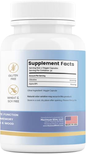 Back view of the Maximize Within Alpha GPC + Citicoline bottle