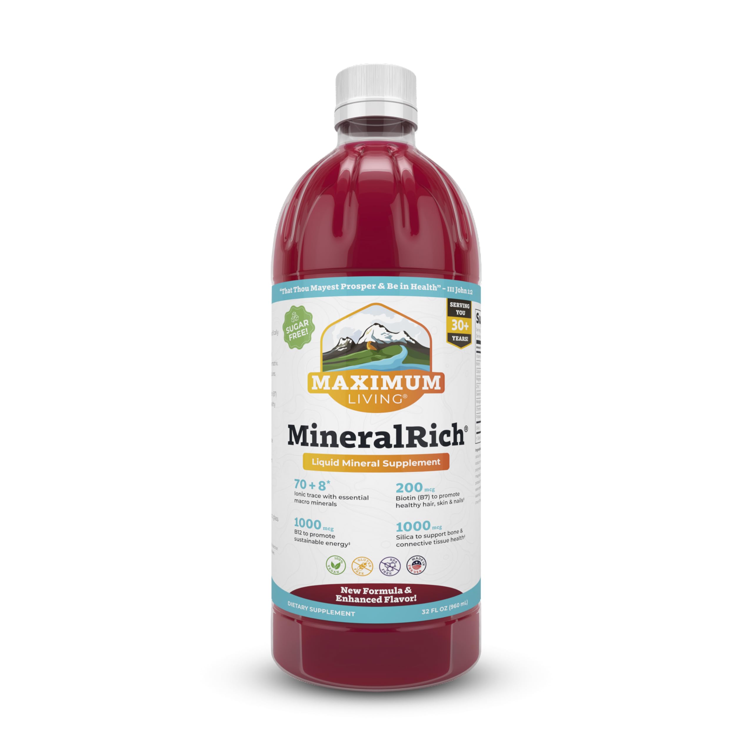 Maximum Living MineralRich 32 oz bottle - front view