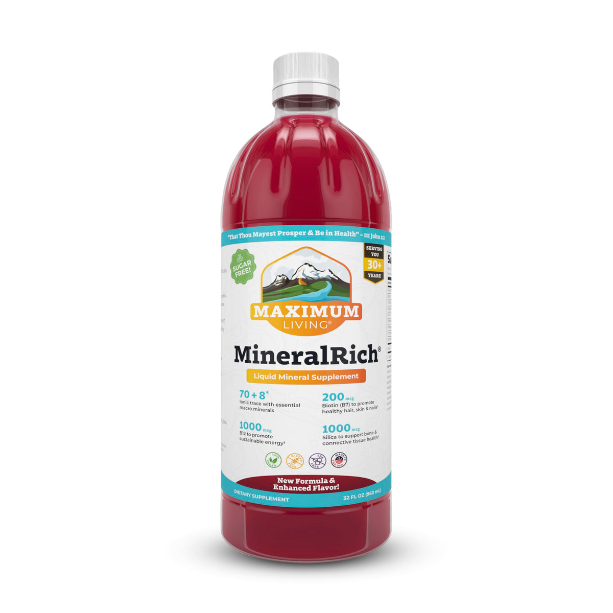Maximum Living MineralRich 32 oz bottle - front view