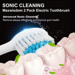 Side view of MAXWISDOM 2-pack toothbrush