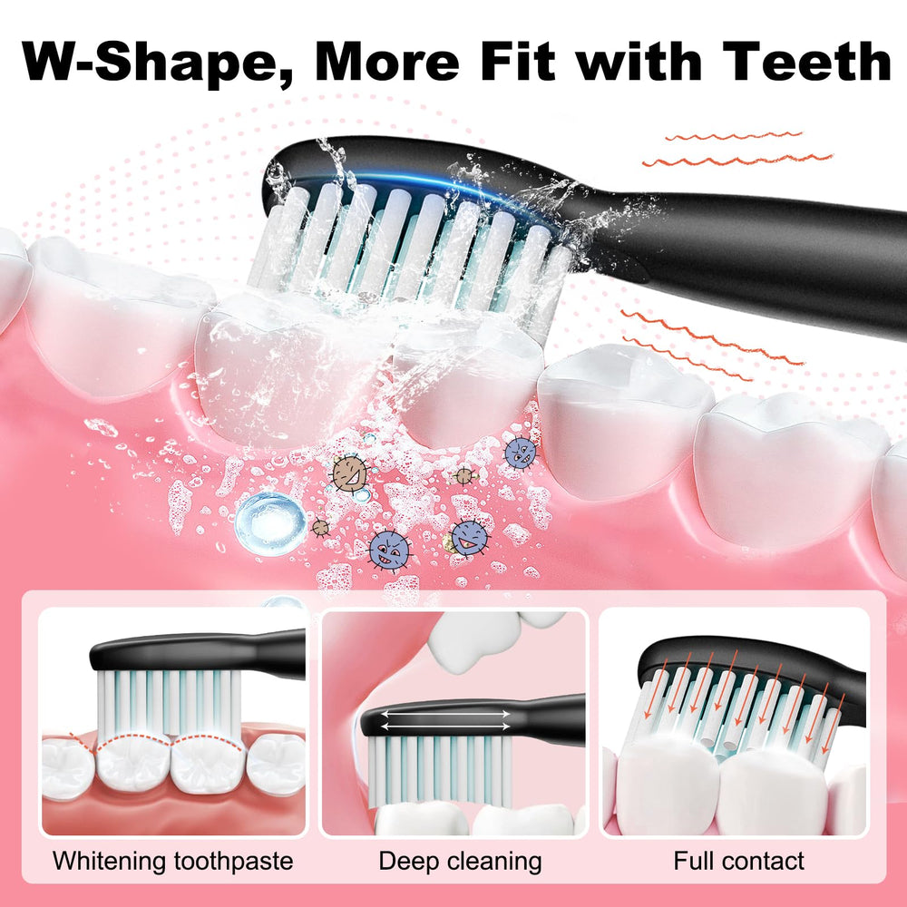 Eight replacement brush heads included with MAXWISDOM kit