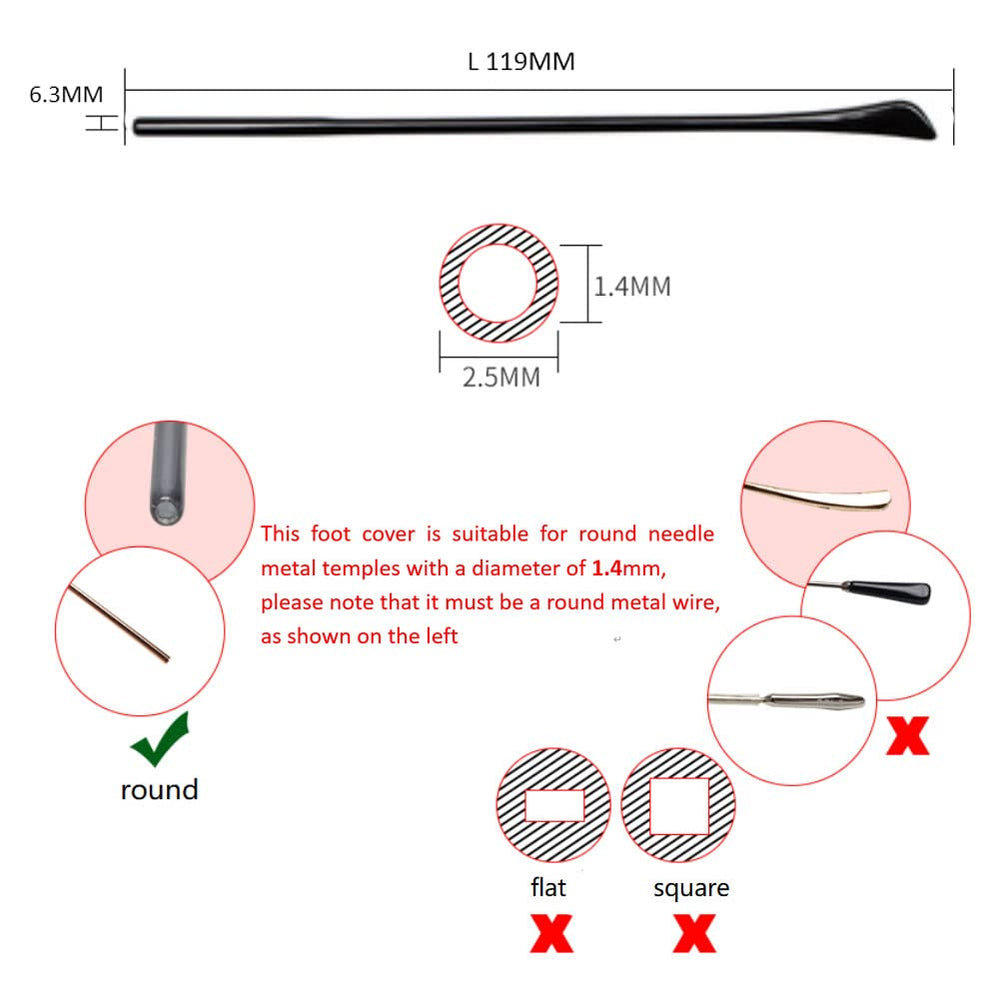 Soft silicone eyeglass ear hooks and temple tips