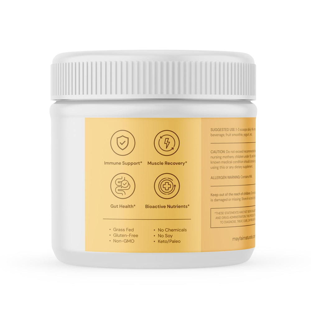 Made in USA GMP-certified facility for Mayfair Naturals Colostrum Powder