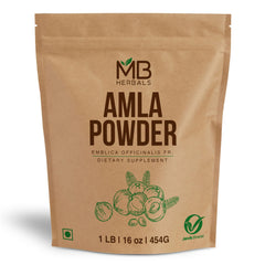 MB Herbals De-Seeded Amla Powder - 1lb seedless pulp in container