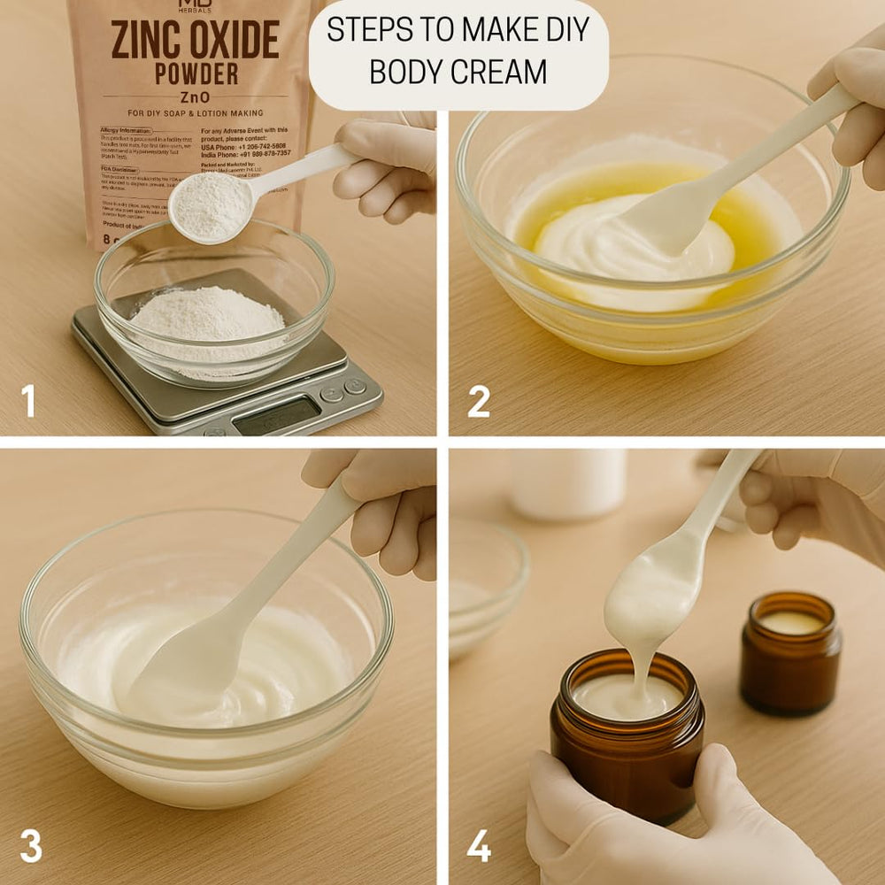 DIY sunscreen formulation concept with zinc oxide powder