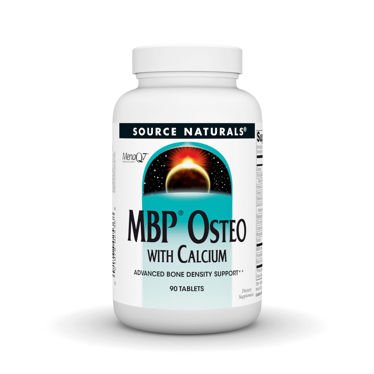 Product bottle of Source Naturals MBP Osteo with Calcium, 90 tablets.