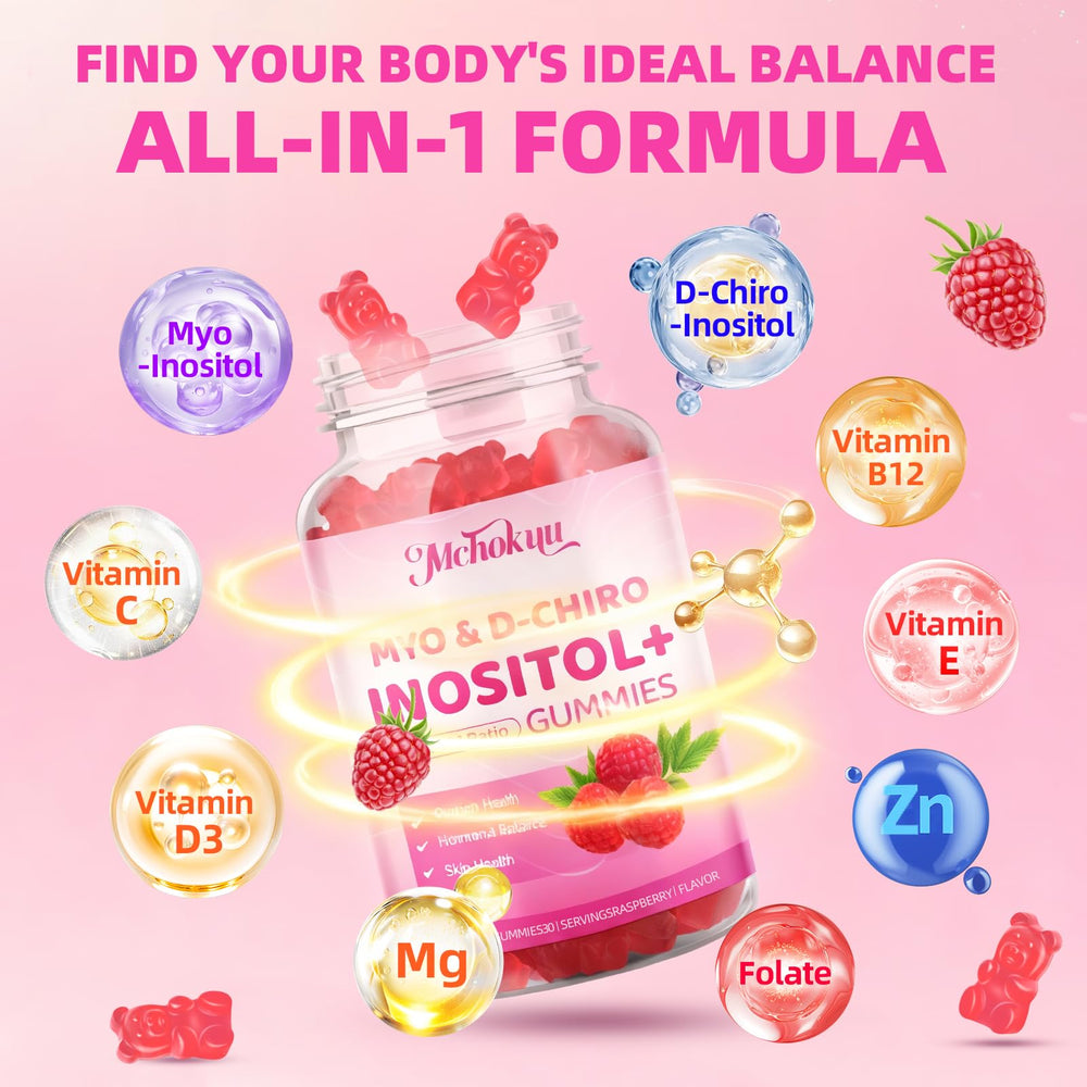 Nutrition panel highlighting 2000mg Myo-Inositol and 50mg D-Chiro Inositol