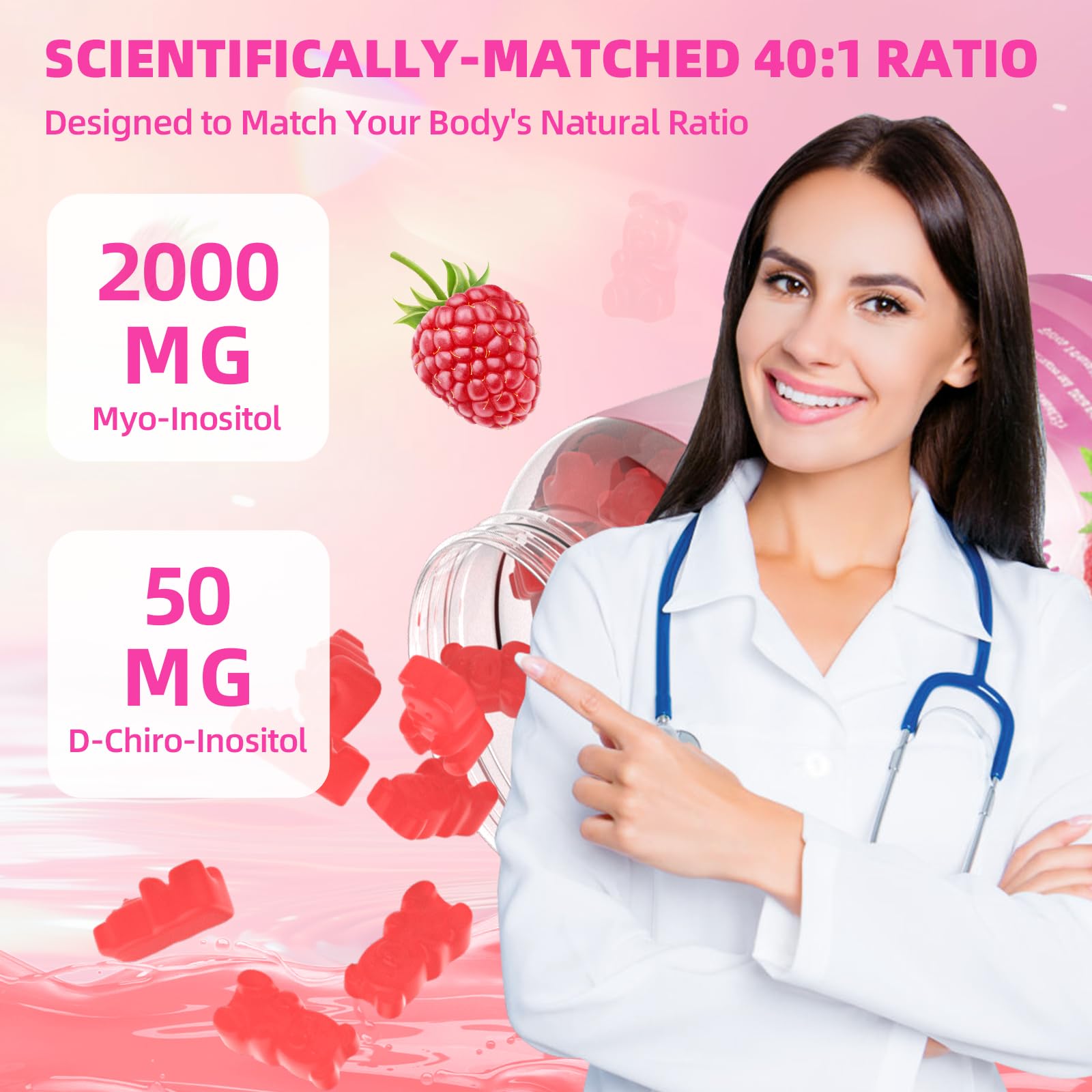 Sugar-free vegan gummies made with monk fruit and stevia