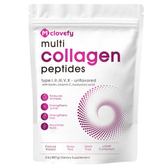 Front view of Mclovefy Multi Collagen Protein Powder tub