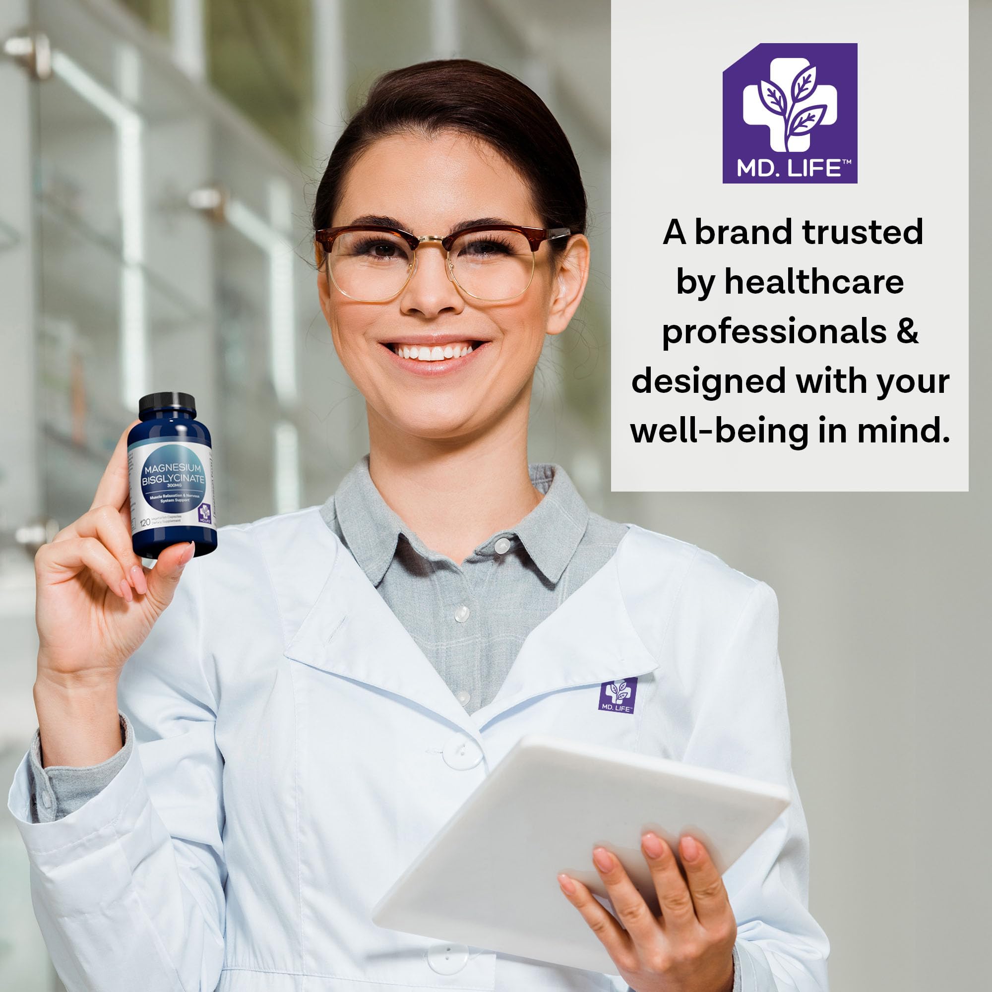 Graphic showing muscle and nerve support benefits