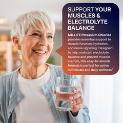 MD Life potassium chloride packaging with label