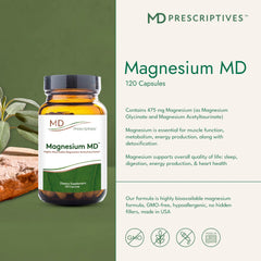 Label detail showing magnesium glycinate and acetyl taurate ingredients