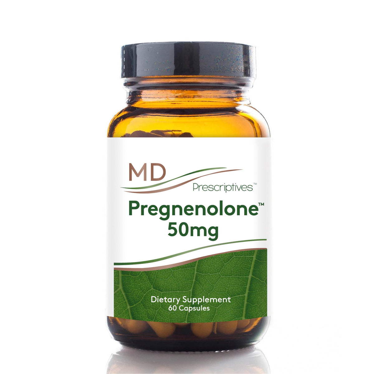Bottle of MD Prescriptives Pregnenolone 50mg vegan capsules