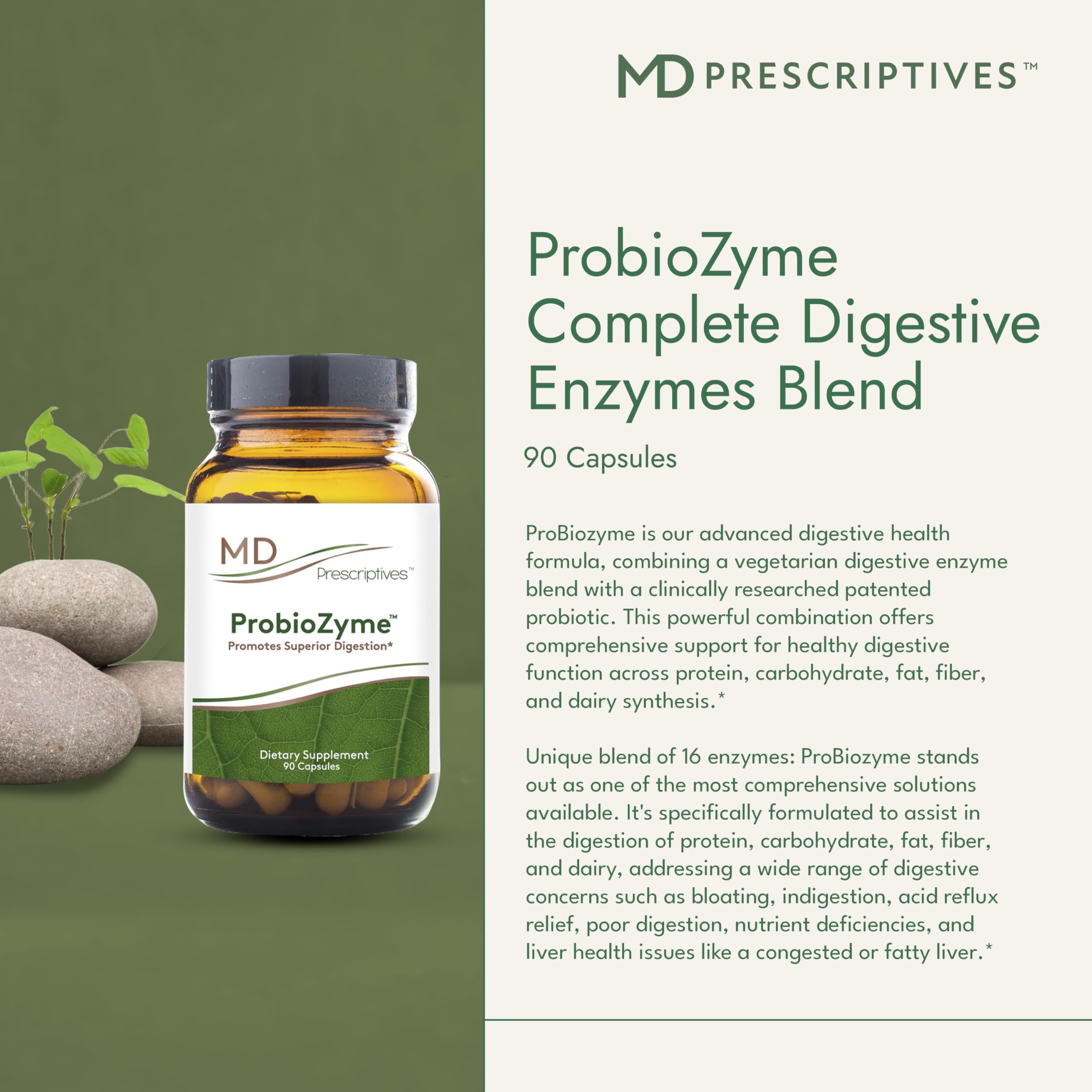 Digestive enzymes and probiotic blend concept artwork