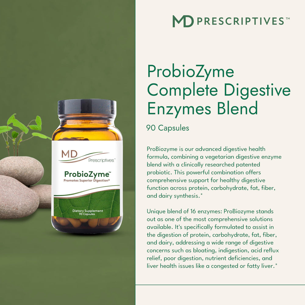 Digestive enzymes and probiotic blend concept artwork