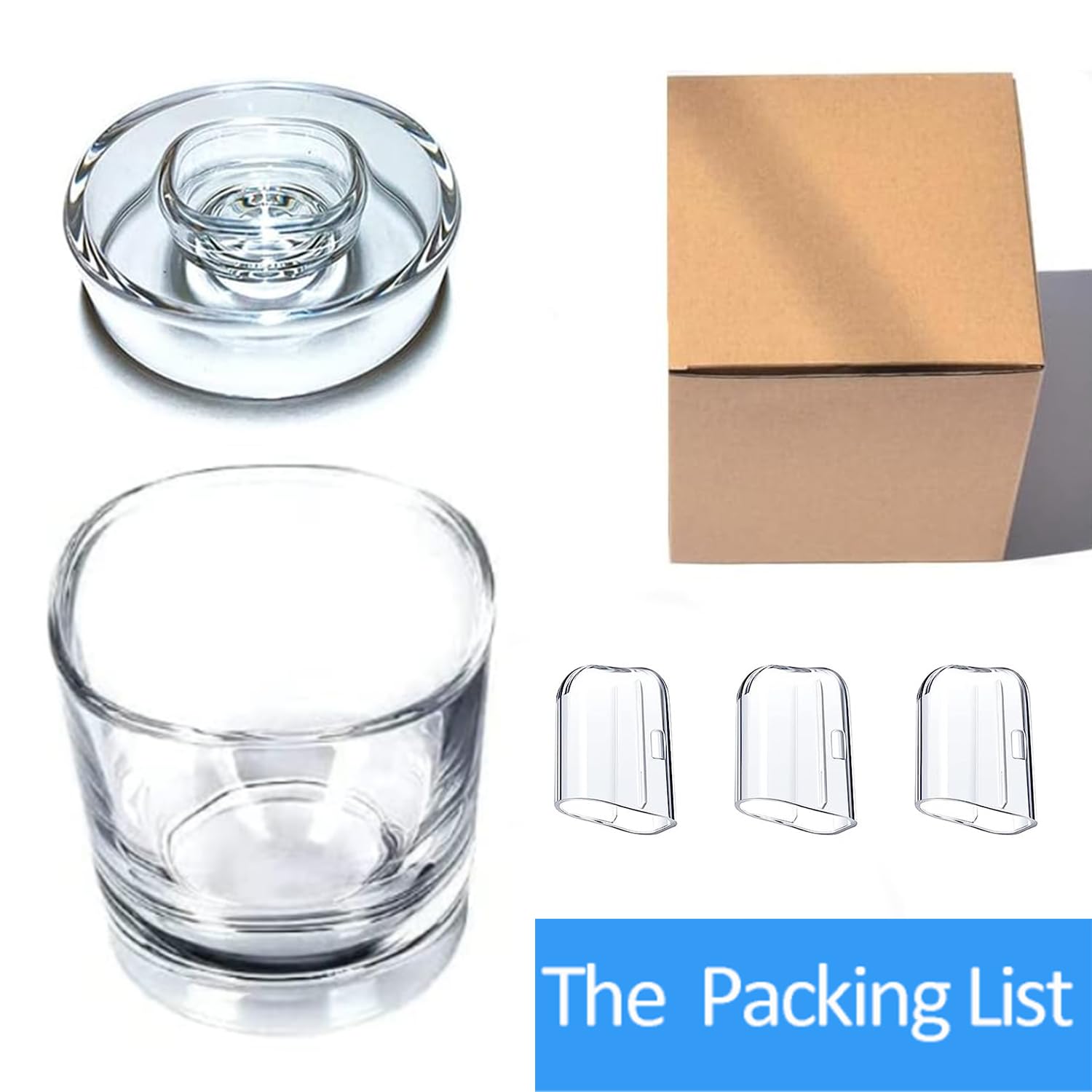 Glass cup dimensions and weight label