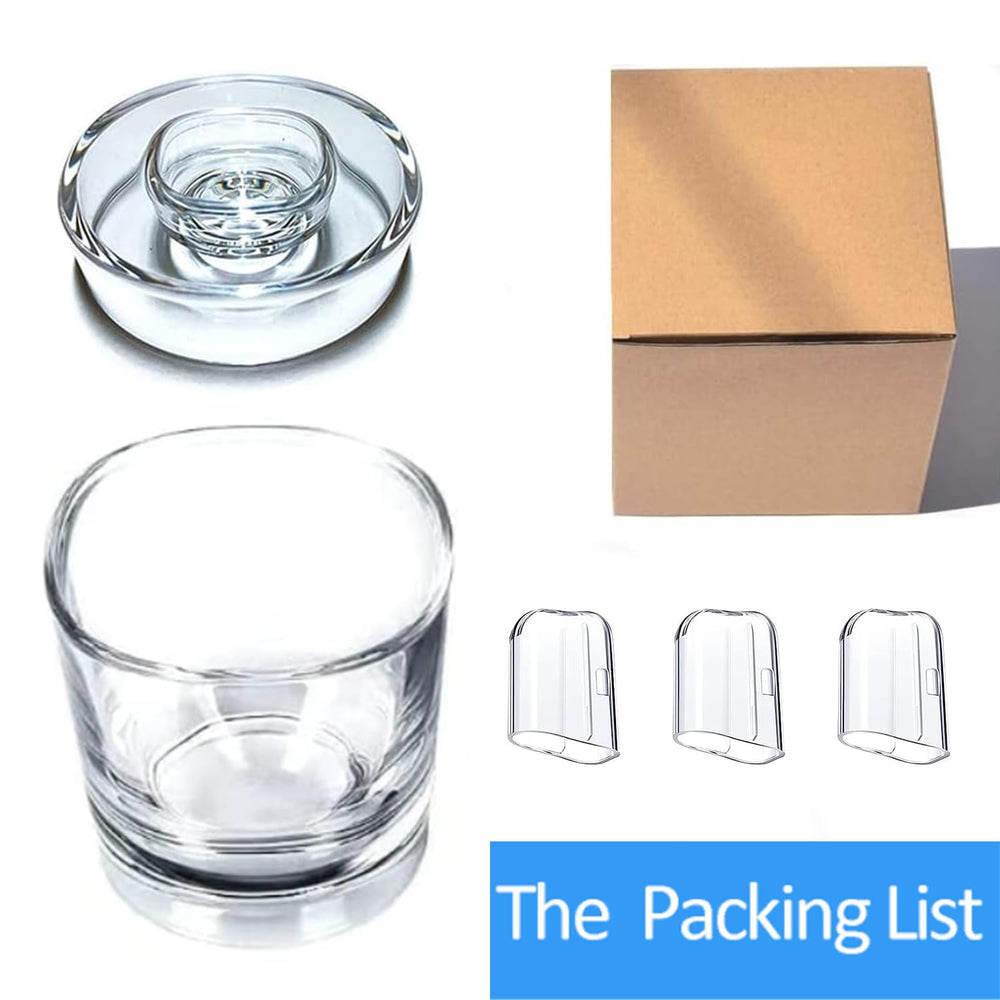 Glass cup dimensions and weight label