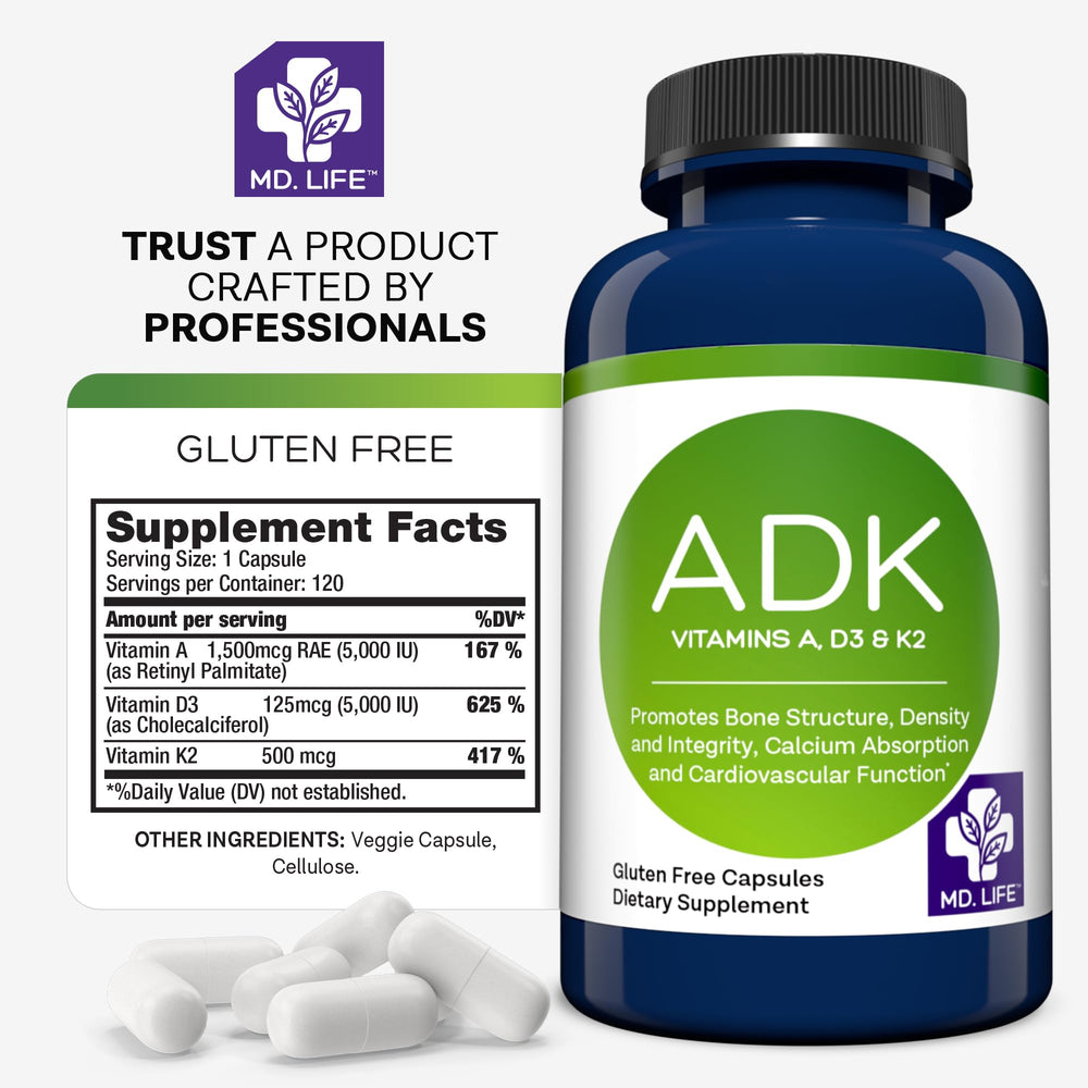Vegan, gluten-free, non-GMO ADK vitamins
