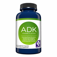 MD.LIFE ADK Vitamin Supplement bottle with 120 vegan capsules