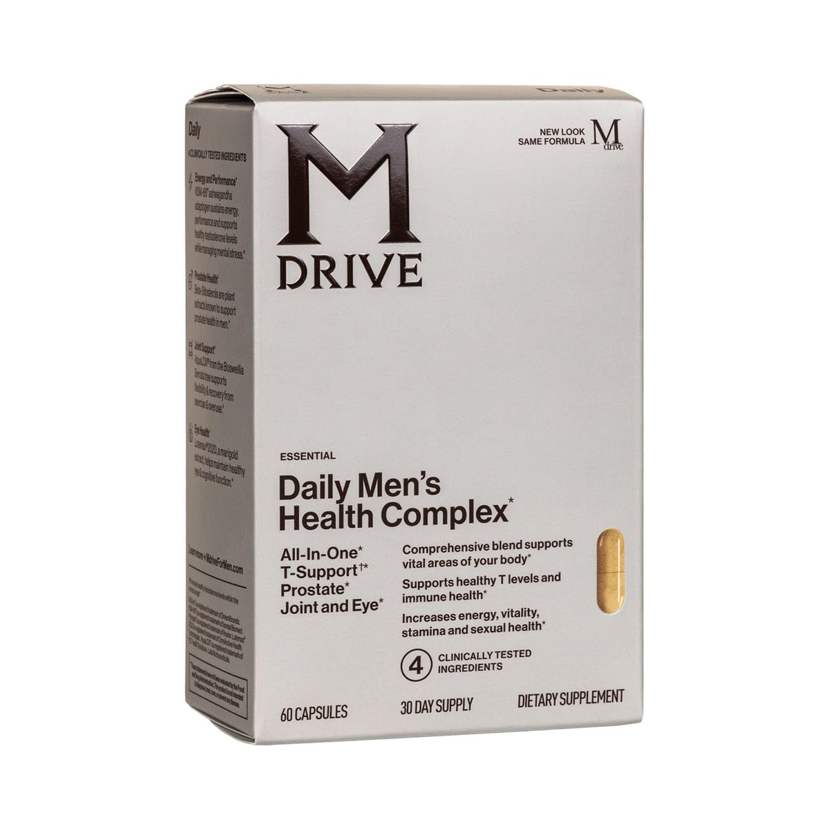 Mdrive Classic bottle front shows energy support for daily male vitality