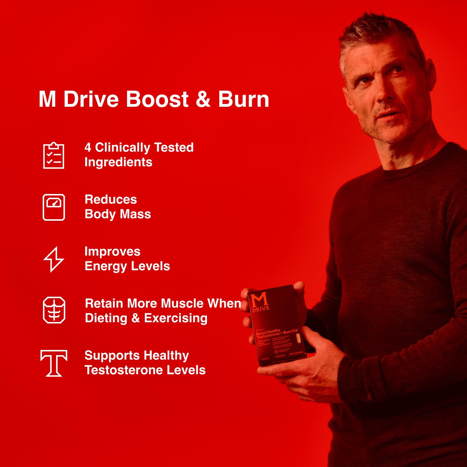 Mdrive KSM-66 Ashwagandha image emphasizes mood and stress management support alongside workouts.