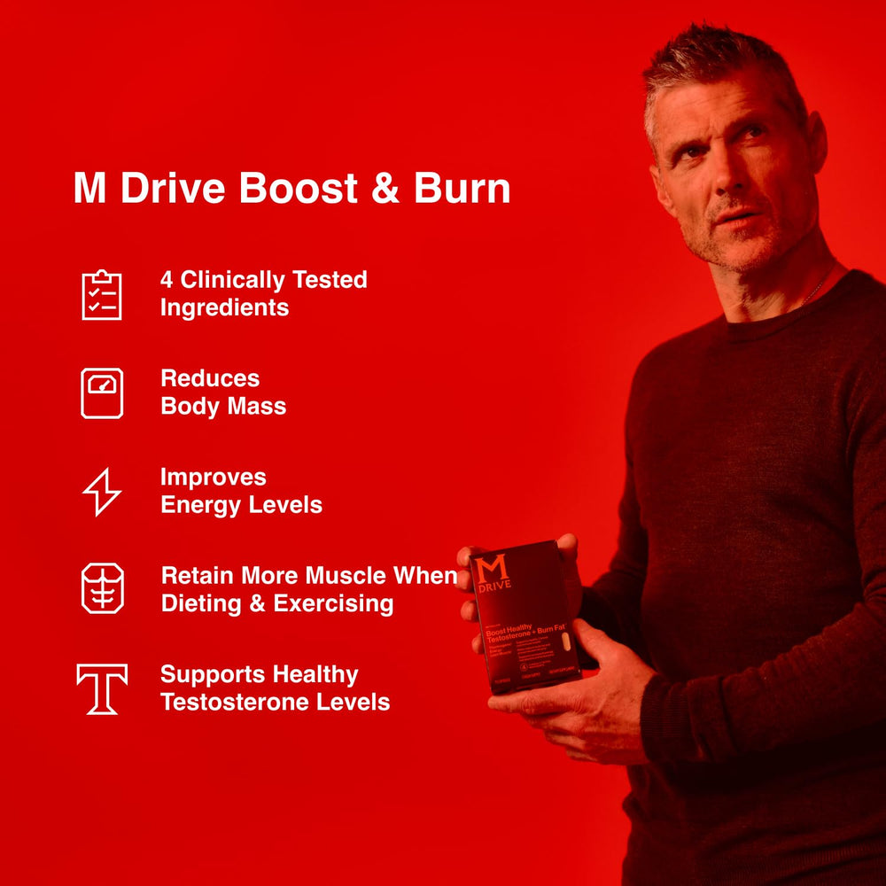 Mdrive KSM-66 Ashwagandha image emphasizes mood and stress management support alongside workouts.