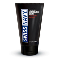 Swiss Navy Masturbation Cream packaging by M.D. Science Lab, sleek and discreet for storage.