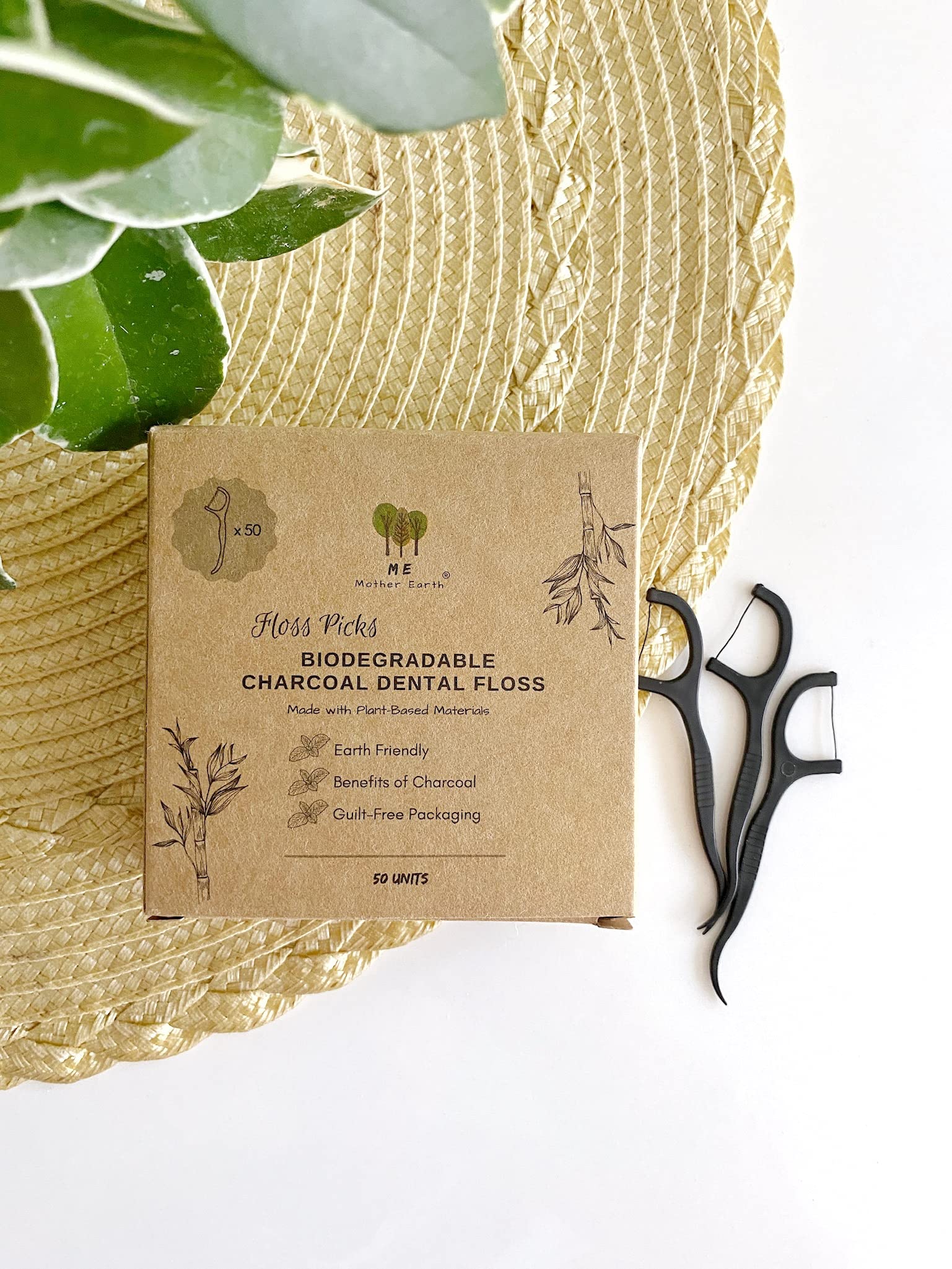 Me Mother Earth eco-friendly floss picks with natural materials