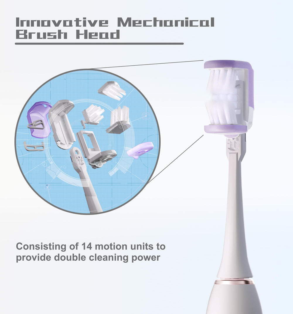 Combination of mechanical and sonic cleaning motion